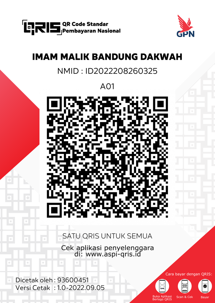qris donasi dakwah yayasan imam malik bandung